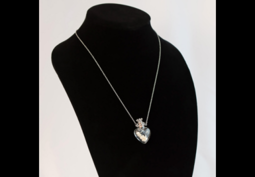 Glass Heart Cremation Necklace